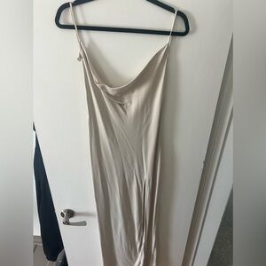 SOLD - Meshki Cowl Neck Backless Maxi Dress (Jade) - XXL - cream/taupe